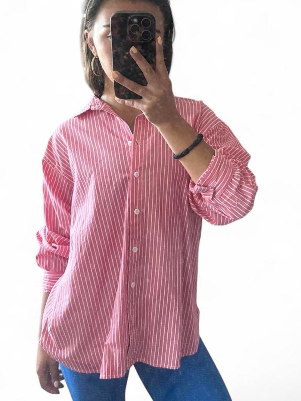 Pink Striped Button-Up Shirt